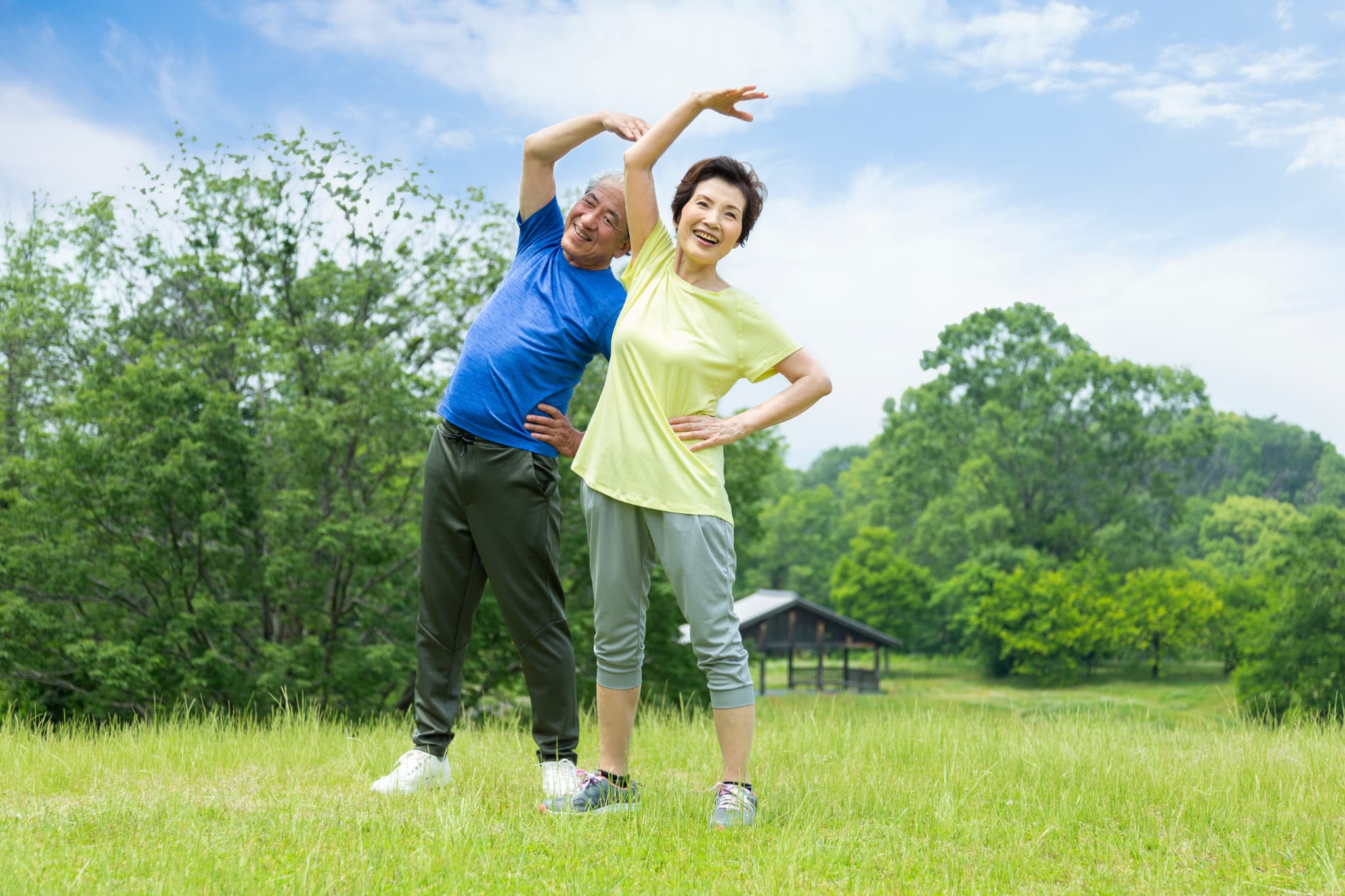 ストレッチしている様子