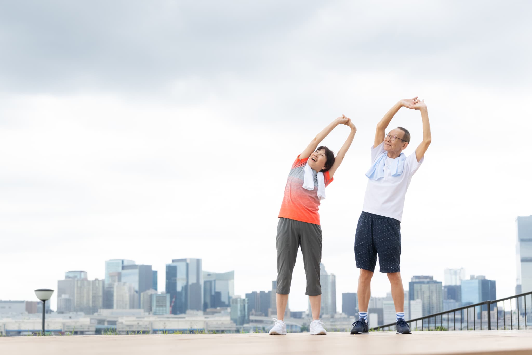 ストレッチしている様子