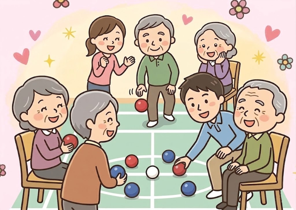 ボッチャ、おしゃべり、麻雀、情報交換